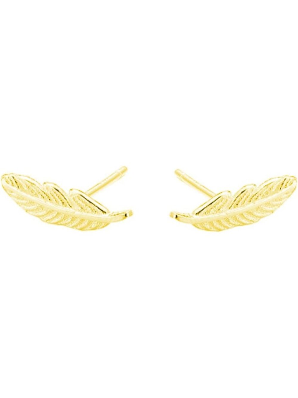 Tiny Feather Stud Earrings in 925 Sterling Silver for Women & Teens - Perfect